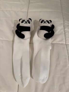 Cute Panda  Socks - White & Black, never worn